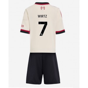 Fotbalové Dres Liverpool Florian Wirtz #7 Dětské Venkovní Oblečení 2025-26 Krátký Rukáv (+ trenýrky)